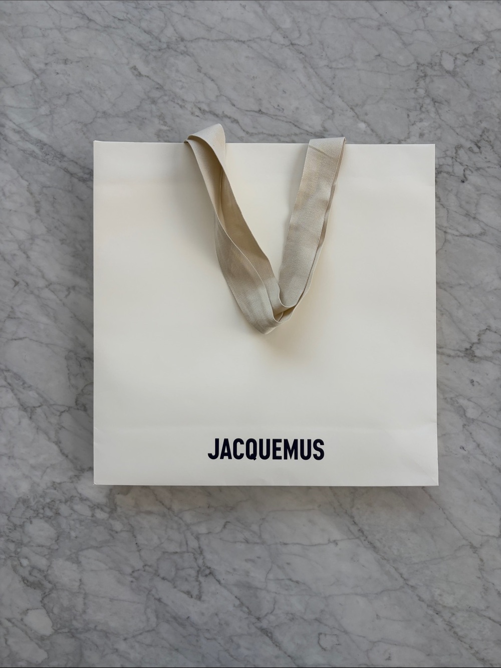 Jacquemus Large Paper Shopping Bag with Ribbon Handles